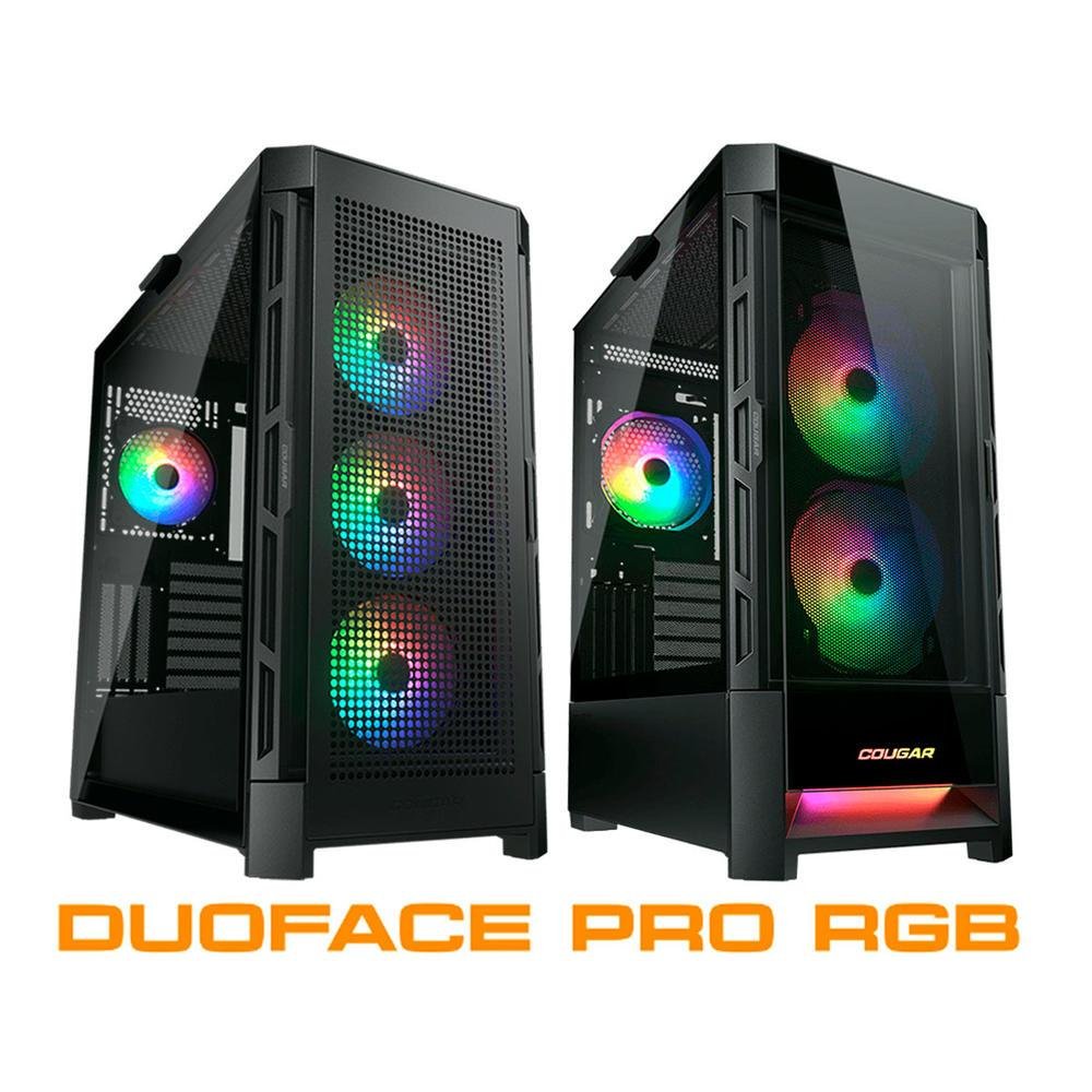Gabinete Gamer Cougar Duoface RGB, Mid Tower, Vidro Temperado, Preto - 385zd10.0001 Gabinete Gamer Cougar Duoface RGB, Mid Tower, Vidro Temperado, Preto - 385zd10.0001