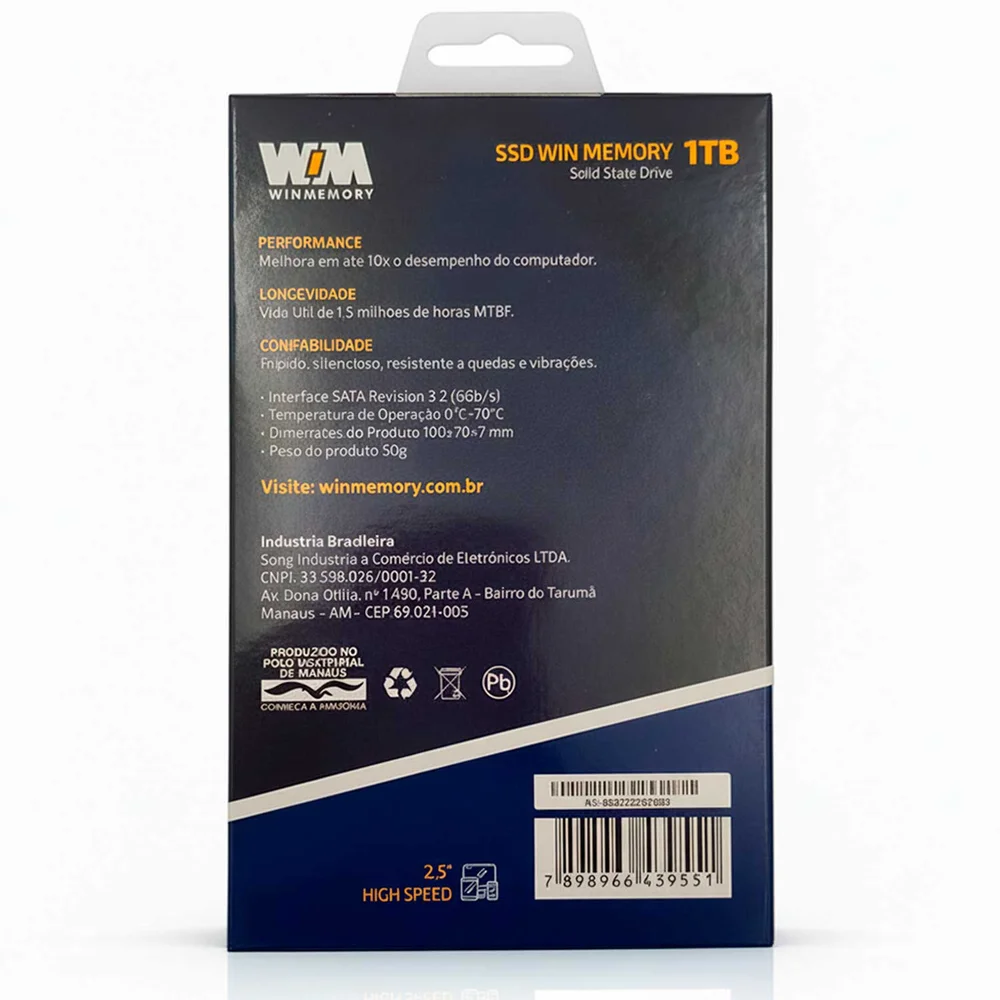 SSD Winmemory 1tb, Sata3 2.5 7mm - Swr001t SSD Winmemory 1tb, Sata3 2.5 7mm - Swr001t