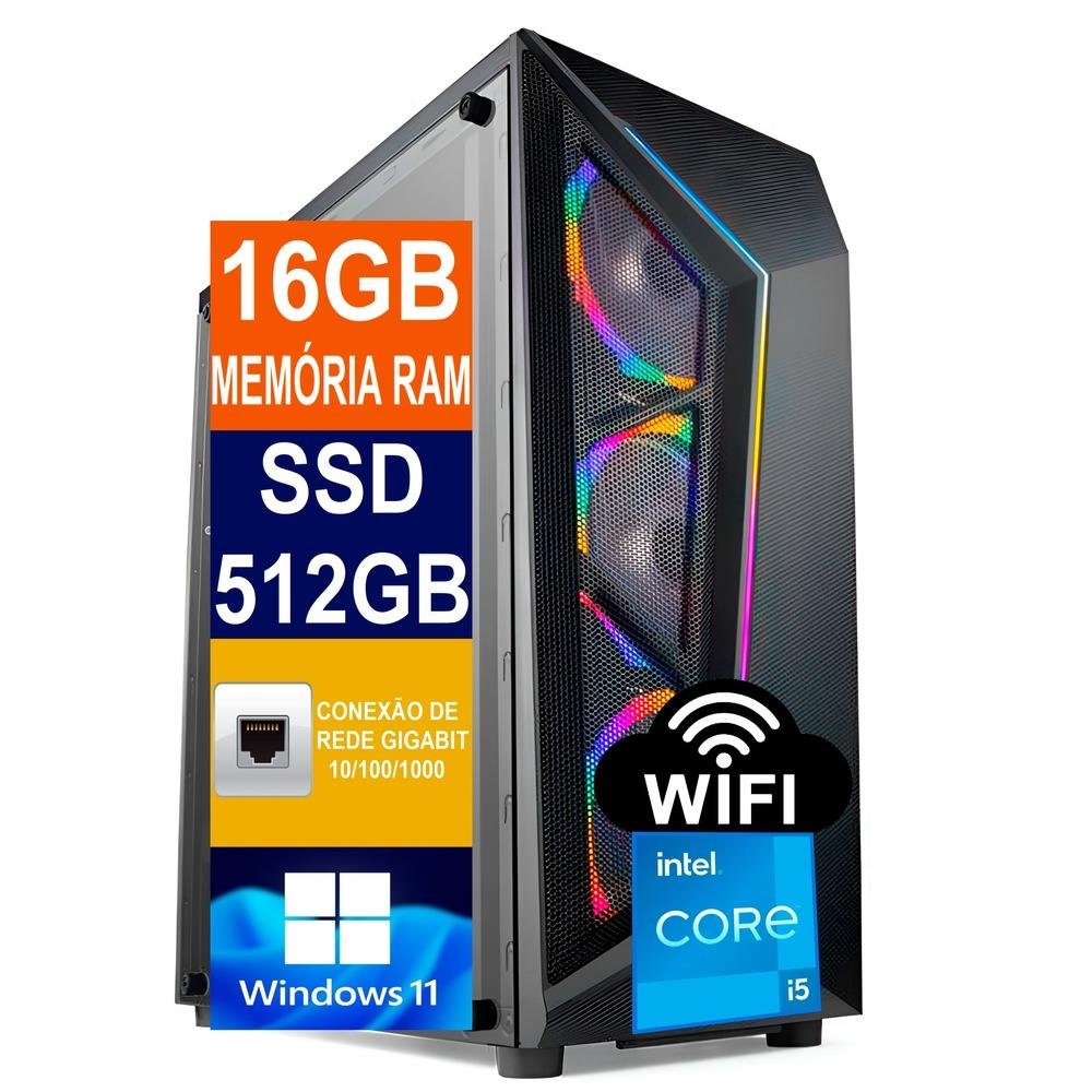 Pc Gamer Intel Core I512400 16GB SSD 512GB KaBuM