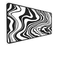Mouse Pad Gamer Speed,Extra Grande,Desk Pad Profissional Premium,Com Borda Costurada 90x40,Abstrato Preto E Branco