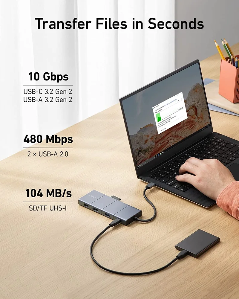Hub USBC Anker 565 11 Em 1 10GBPS KaBuM