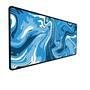 Mouse Pad Gamer Speed, Extra Grande Desk Pad Profissional Premium, Com Borda Costurada 120x40,Abstrato Abstract Azul
