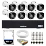 Kit 8 Câmeras Intelbras VHD 1220 B, G7 FULL Color BULLET, FULL HD 1080P, Multi HD IR 20M + DVR Gravador De Vídeo Intelbras MHDX 3008-c + HD 500GB