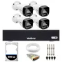 Kit 4 Câmeras Intelbras Vhd 1220 B G7, Full Color, Bullet, Full HD 1080p, Multi Hd Ir 20m + Dvr Gravador De Vídeo Intelbras Mhdx 3004-c + HD 500GB