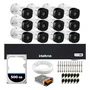 Kit 12 Câmeras Intelbras Vhl1220b Full HD 1080p, Visão Noturna 20m, Proteção Ip66 + Dvr Gravador Mhdx 1016-c 16 Canais + HD 500GB