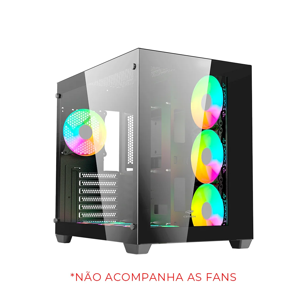 Gabinete C3tech Gaming Aquarius Mt-g910bk, Sem Fonte