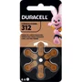 Pilha Auditiva Duracell, Tamanho 312 - Cartela Com 6 Unidades