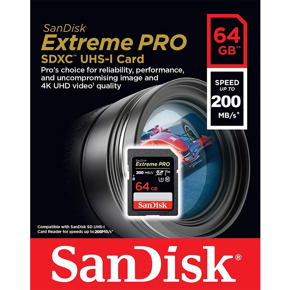 Carto Memória Sdxc Sandisk 64GB Extreme Pro KaBuM
