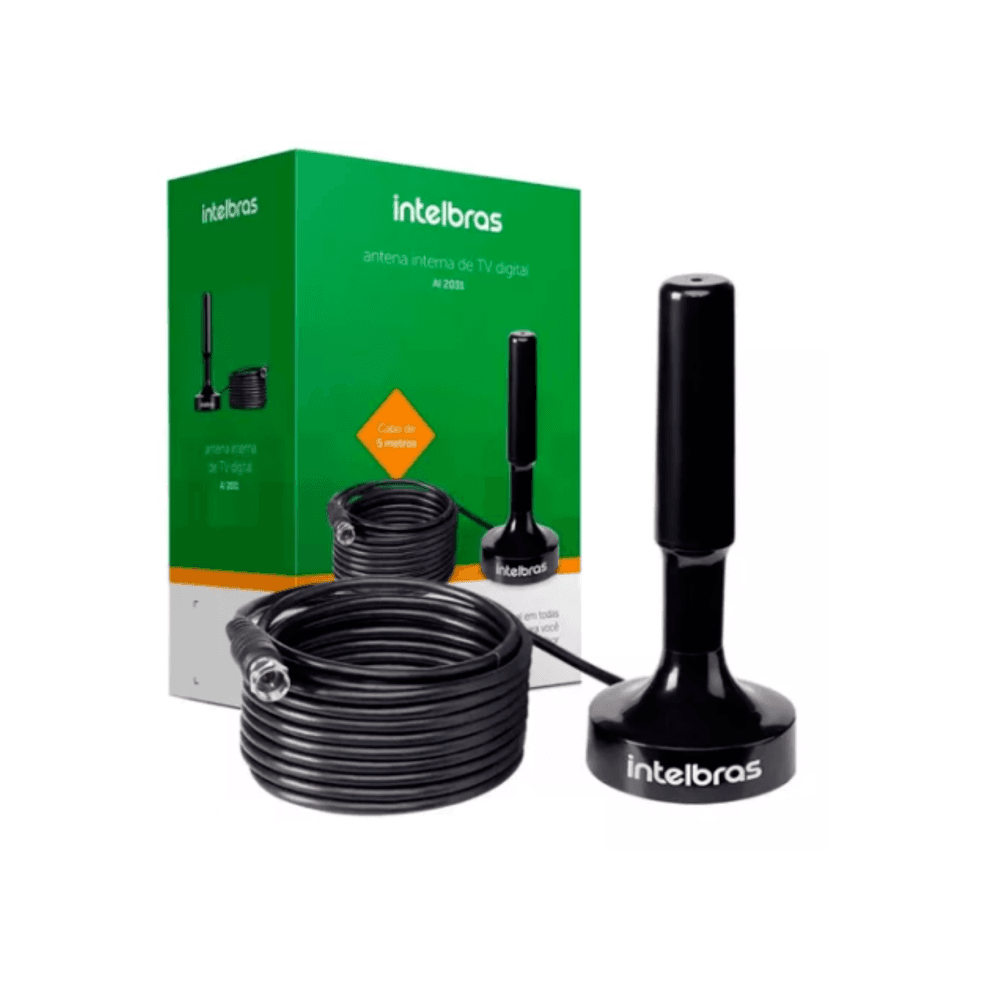 Antena De TV Interna Intelbras Ai 2031, Uhf/hdtv, 4k, Cabo 5m