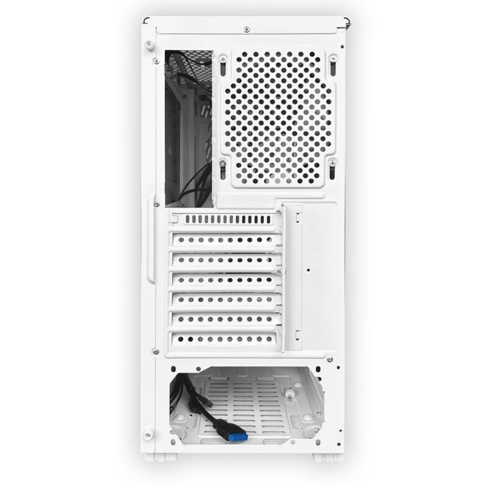 Gabinete Gamer White Neon, Mid Tower, Vidro Temperado, RGB, C/ 3 Fans