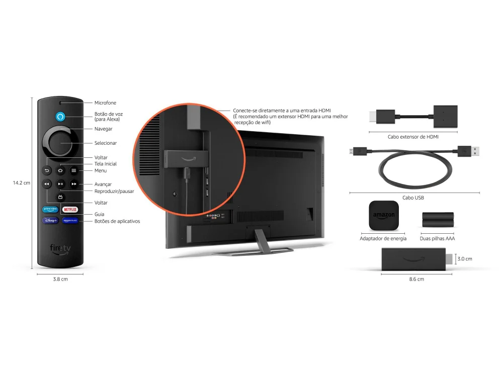 Fire TV Stick Lite - Streaming Full HD Avec Alexa, Télécommande Vocale Sans Boutons De Contrôle TV - Neuf