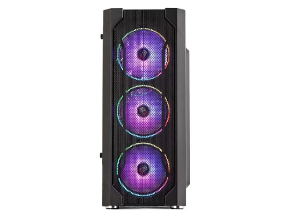 Gabinete Gamer Titan, Preto, Mid Tower, Vidro Temperado, RGB, Com 3 Fans Gabinete Gamer Titan, Preto, Mid Tower, Vidro Temperado, RGB, Com 3 Fans