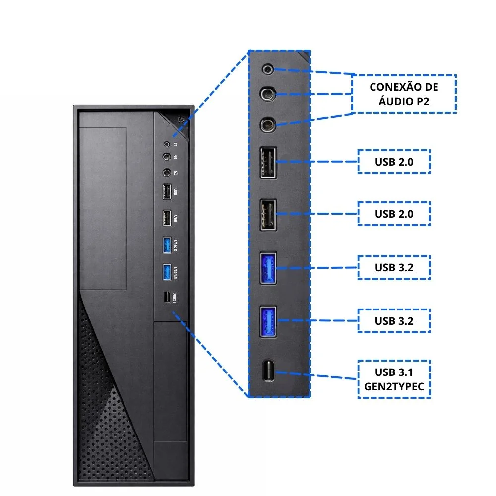 Gabinete Slim Kmex Gm-01td, Micro Atx, Preto, Com Fonte - Tfx-300 Gabinete Slim Kmex Gm-01td, Micro Atx, Preto, Com Fonte - Tfx-300