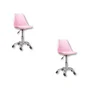 Kit 2 Cadeiras Office, Com Rodizio Giratória, Saarinen, Rosa