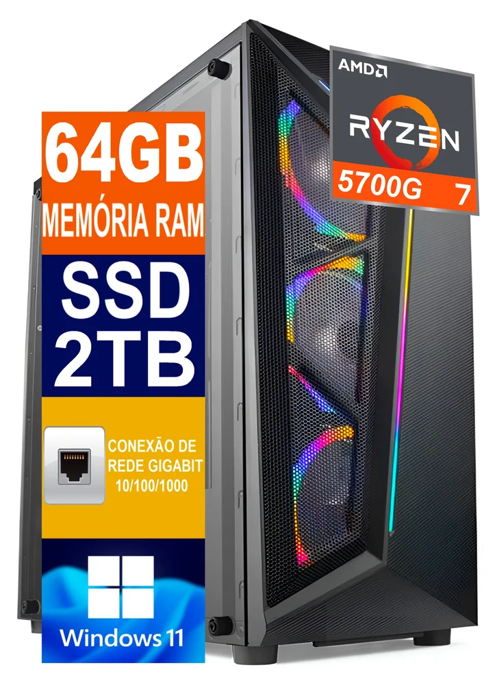 PC Computador Tech Power AMD Ryzen 7 KaBuM