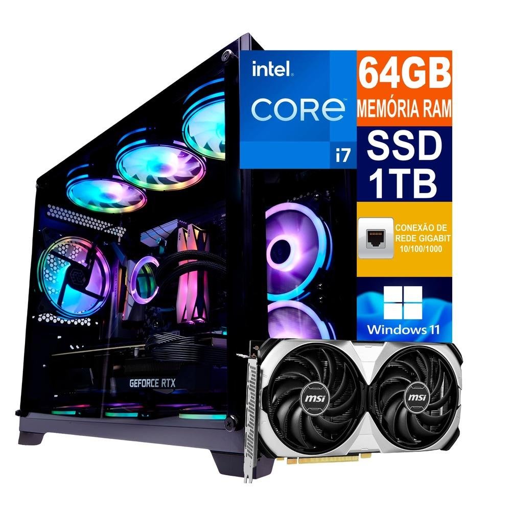 PC Gamer Intel I7 14700kf 64GB Memória RAM KaBuM PC Gamer Intel I7 14700kf 64GB Memória RAM KaBuM