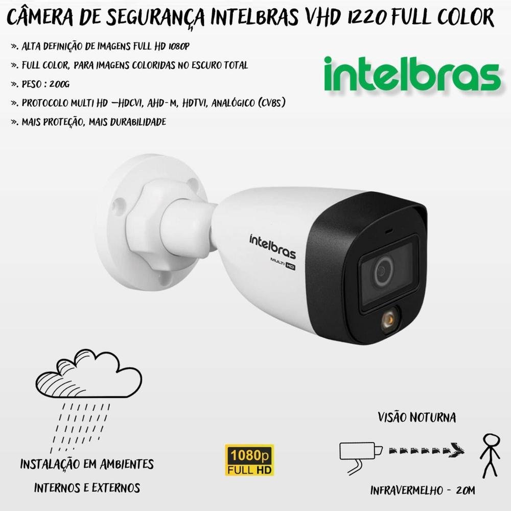 Kit 14 Cameras Intelbras, 1220, Full Color, Dvr Mhdx