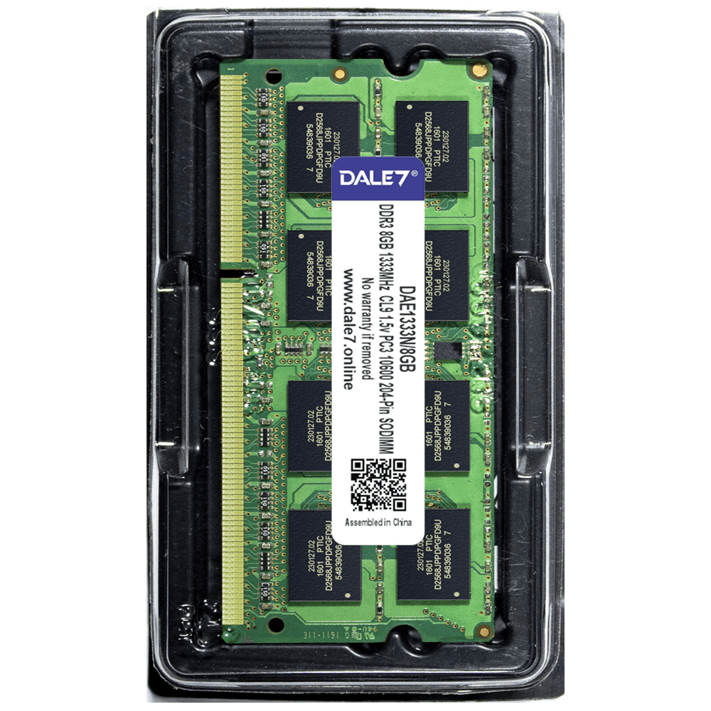 Memória Dale7, 8GB, 1333Mhz, DDR3, Notebook, 1.5v Memória Dale7, 8GB, 1333Mhz, DDR3, Notebook, 1.5v