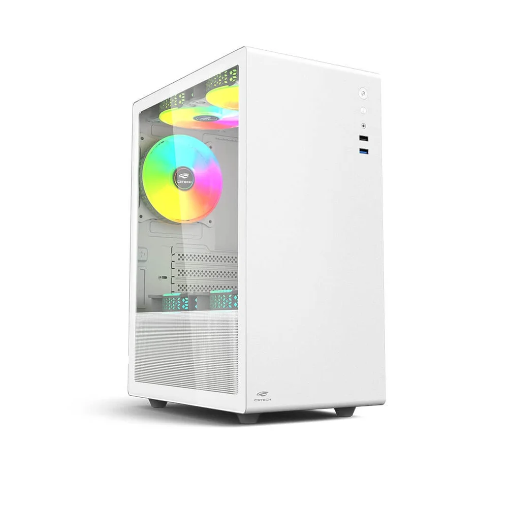 Gabinete C3tech Mt-g200wh, Com 3 Fans Gabinete C3tech Mt-g200wh, Com 3 Fans