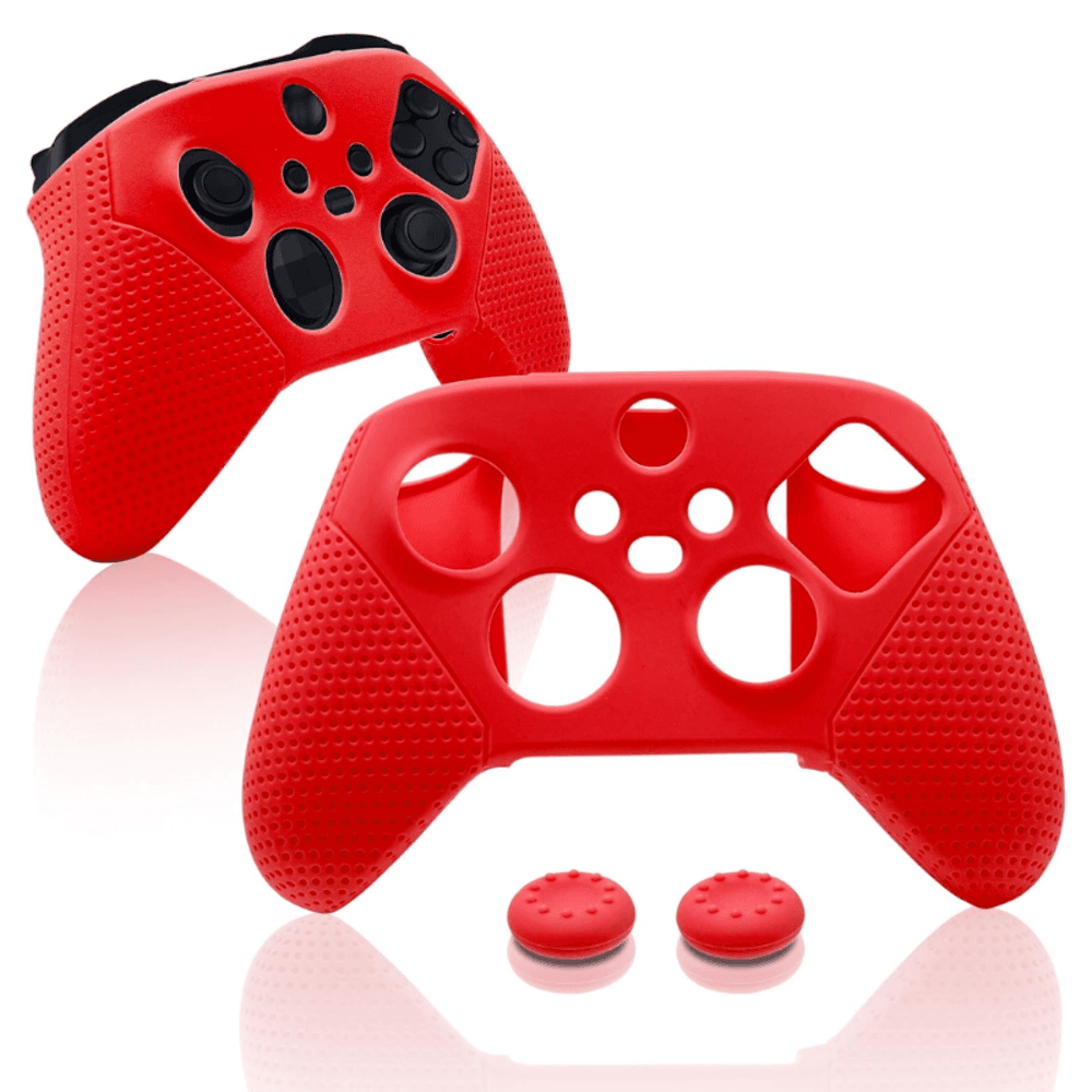 Capa De controle Dobe, Para Xbox Series S, X, Silicone, Grips, Vermelha