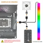 Barra de Led ARGB 5v 3 Pinos, Quadrada, 300mm, 18x18, Magnética, Decoração Gabinete