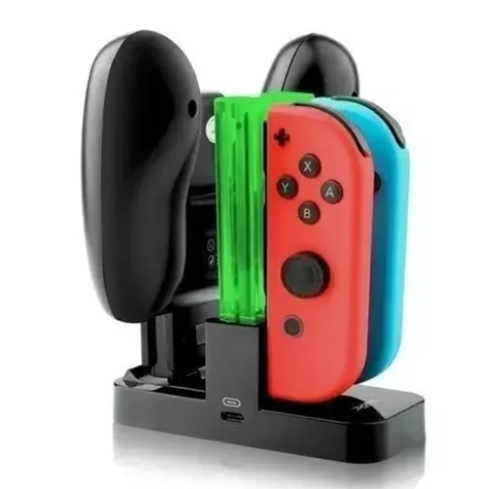 Carregador Base Suporte Controle Video Game Nintendo Switch - Preto Carregador Base Suporte Controle Video Game Nintendo Switch - Preto