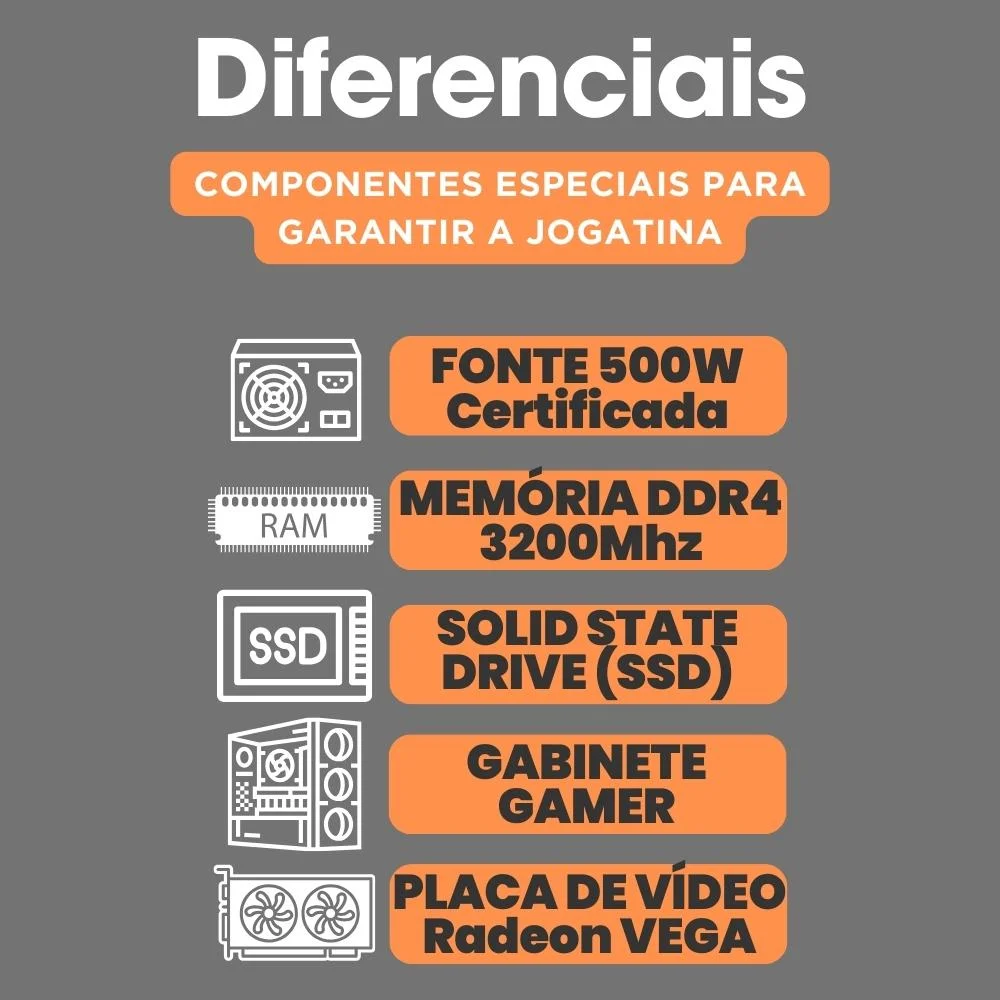 PC Gamer 3green Winner, Amd Ryzen 5 5600g, 16gb Ddr4, SSD 1TB, Gráficos Radeon Vega, Fonte 500w - Gsw-24008 em Campinas - foto 4