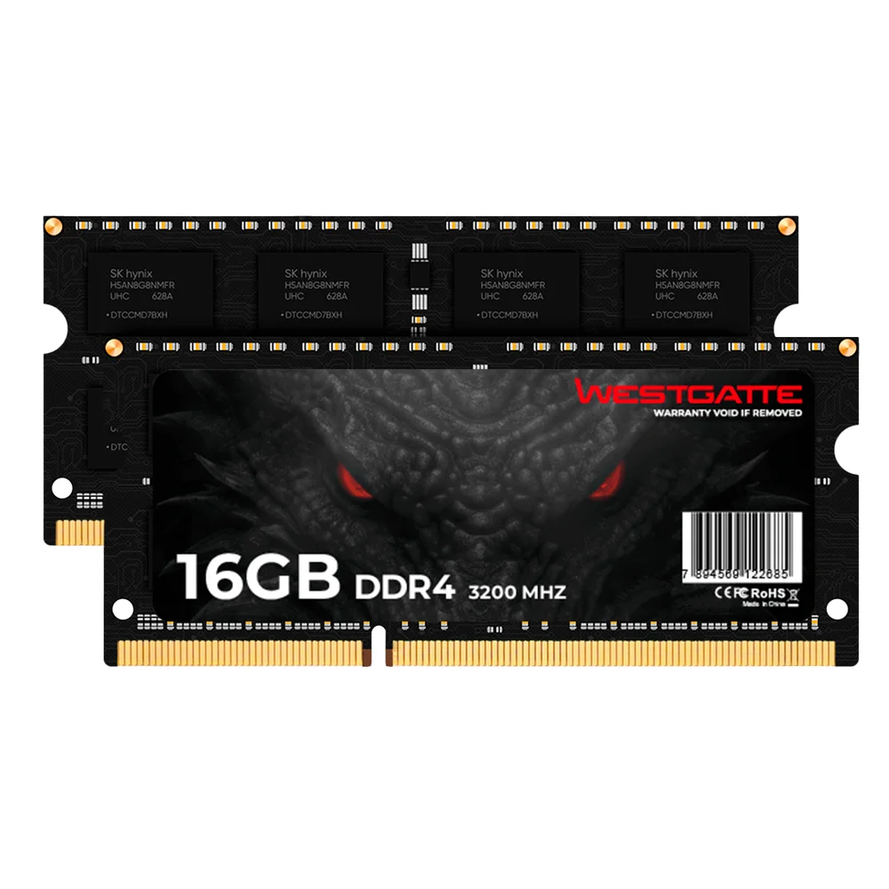 Memória Ram Westgatte, 16GB, 3200Mhz DDR4, Para Notebook Memória Ram Westgatte, 16GB, 3200Mhz DDR4, Para Notebook