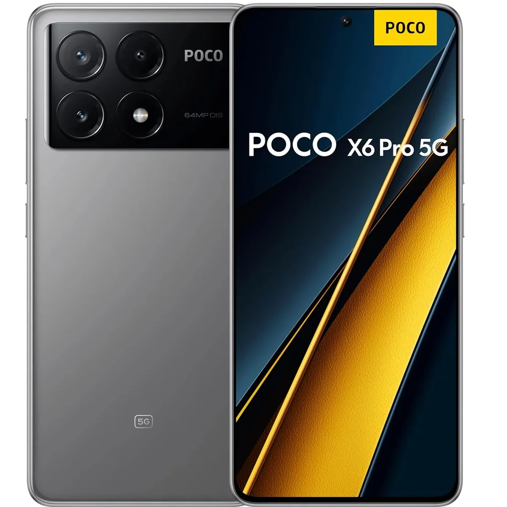 Smartphone Xiaomi Poco X6 Pro, 256GB, 8GB RAM, Câmera Tripla 64MP, Tela 6.67", Cinza