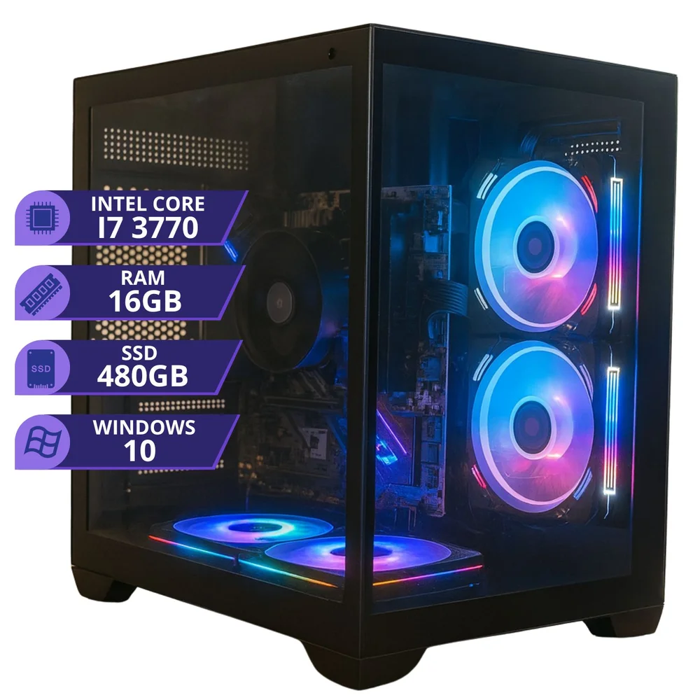 PC Gamer Cpu Intel i7 3.4ghz SSD 480GB Memoria Ram 16gb 500w