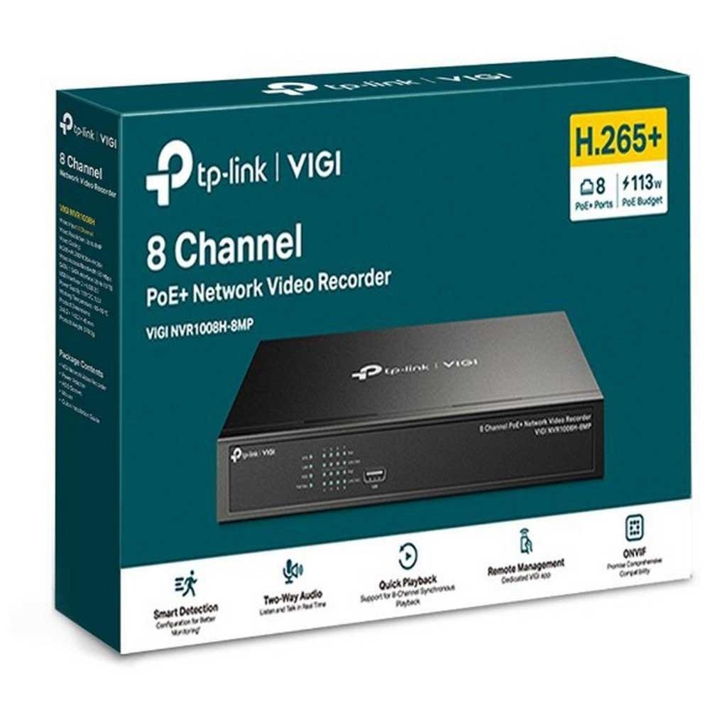 Gravador De Vídeo Tp-link Rede Poe 8 Canais Vigi Nvr1008h-8m