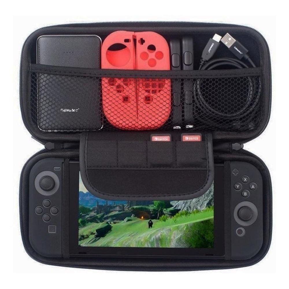 Capa Case Bag Rígida Estojo Compatível Nintendo Switch Console + Película Switch Vidro Capa Case Bag Rígida Estojo Compatível Nintendo Switch Console + Película Switch Vidro