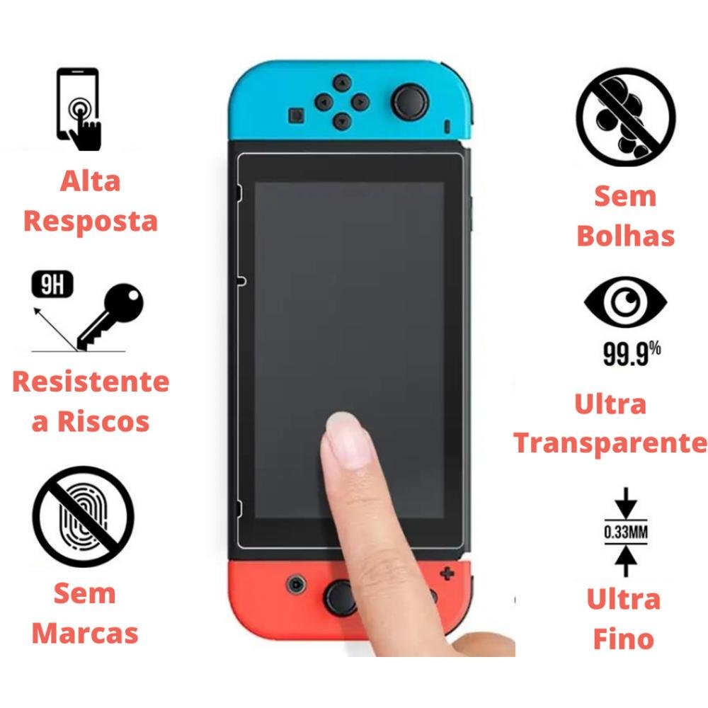 Capa Case Bag Rígida Estojo Compatível Nintendo Switch Console + Película Switch Vidro Capa Case Bag Rígida Estojo Compatível Nintendo Switch Console + Película Switch Vidro