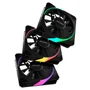 Kit Com 3 Fans Cooler ARGB PCyes Sangue Frio 3 Black Vulcan 120mm