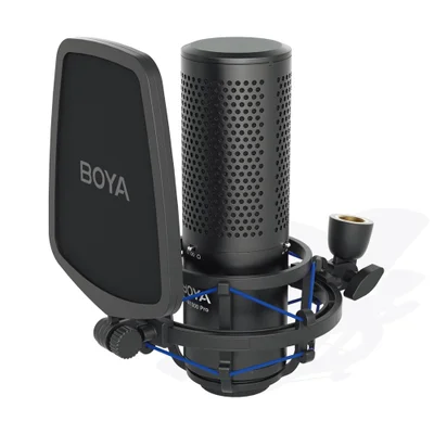 Microfone Condensador Boya By-m1000 Pro Xlr Estúdio Preto