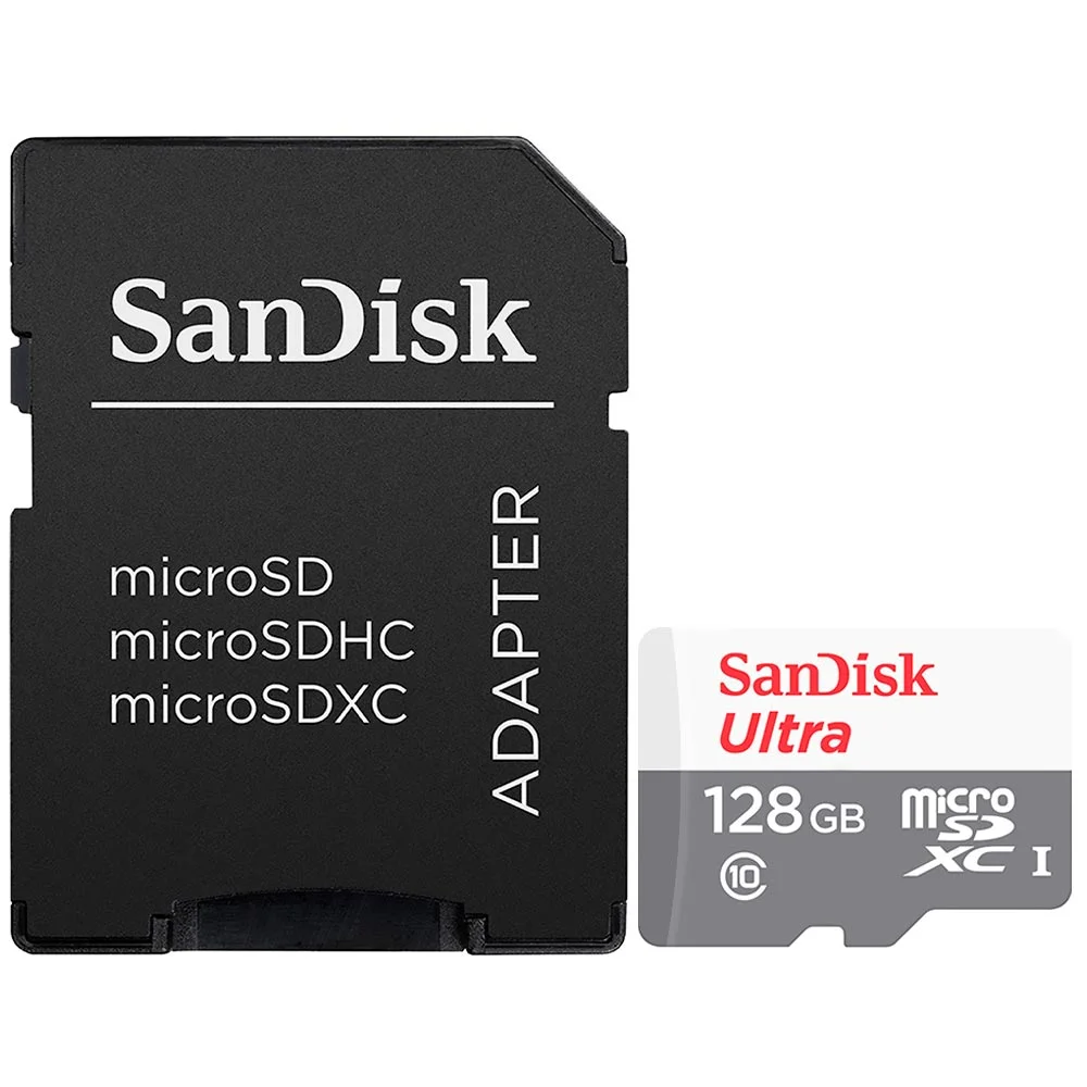 Cartão De Memória Sandisk Micro Sd, 128GB, Com Adaptador - Sdsqunr-128g-gn3ma Cartão De Memória Sandisk Micro Sd, 128GB, Com Adaptador - Sdsqunr-128g-gn3ma