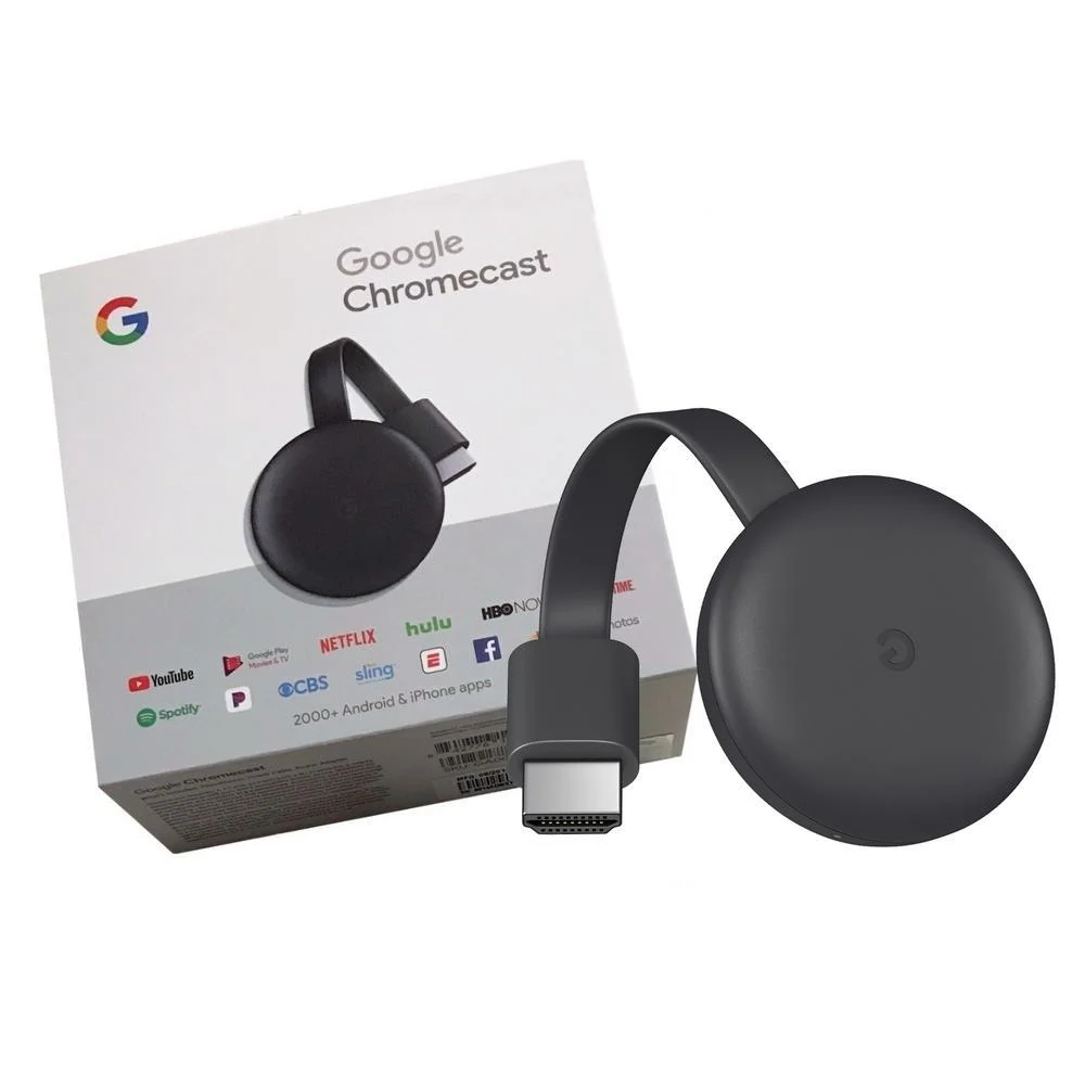Chromecast 3 Google Full HD WiFi e HDMI KaBuM