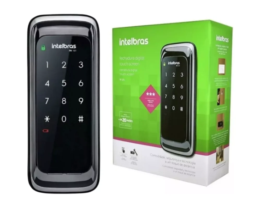 Fechadura Eletrônica Digital Touch Fr 101 Intelbras Cor Preto
