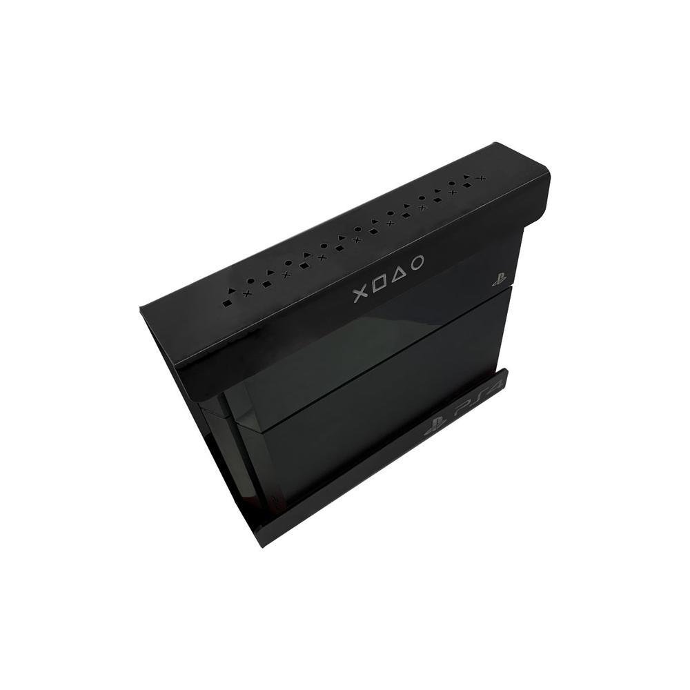 Suporte Parede Console Playstation 4 Fat - Ps4 Fat - Material Acrílico Preto