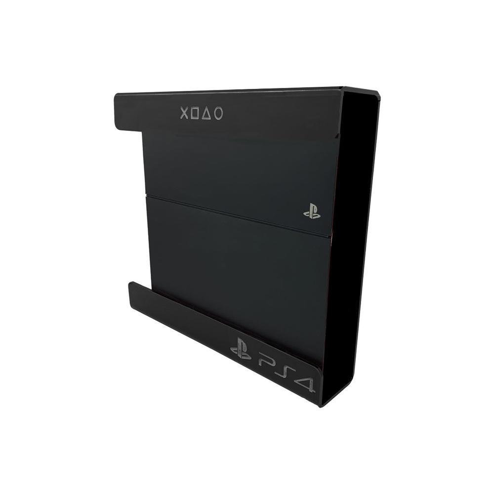 Suporte Parede Console Playstation 4 Fat - Ps4 Fat - Material Acrílico Preto