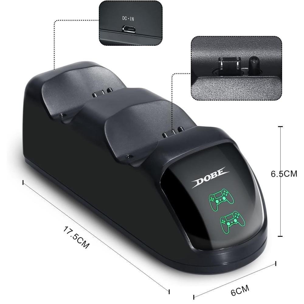 Dobe Base De Carregamento Dupla Para Controle Sem Fio Playstation 4 Ps4 Para Ps4, Slim, Pro Dobe Base De Carregamento Dupla Para Controle Sem Fio Playstation 4 Ps4 Para Ps4, Slim, Pro