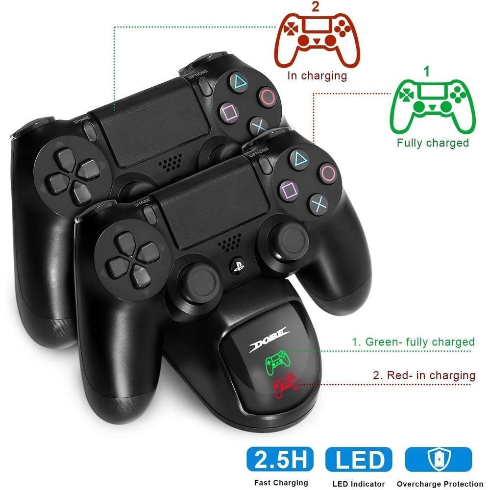 Dobe Base De Carregamento Dupla Para Controle Sem Fio Playstation 4 Ps4 Para Ps4, Slim, Pro Dobe Base De Carregamento Dupla Para Controle Sem Fio Playstation 4 Ps4 Para Ps4, Slim, Pro