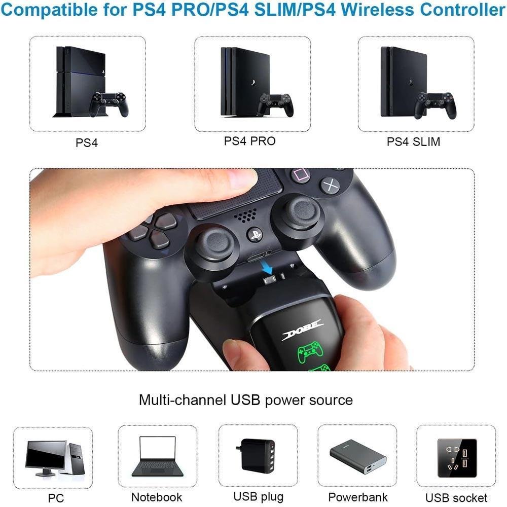 Dobe Base De Carregamento Dupla Para Controle Sem Fio Playstation 4 Ps4 Para Ps4, Slim, Pro Dobe Base De Carregamento Dupla Para Controle Sem Fio Playstation 4 Ps4 Para Ps4, Slim, Pro