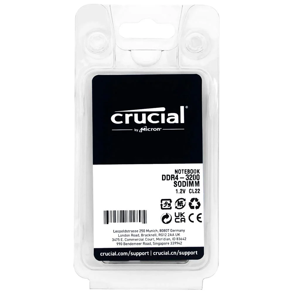 Memória RAM  Para Notebook Crucial, 8GB, 3200MHz, DDR4