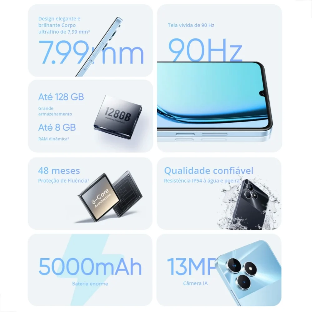Smartphone Realme Note 50 4G 64GB 3GB RAM KaBuM