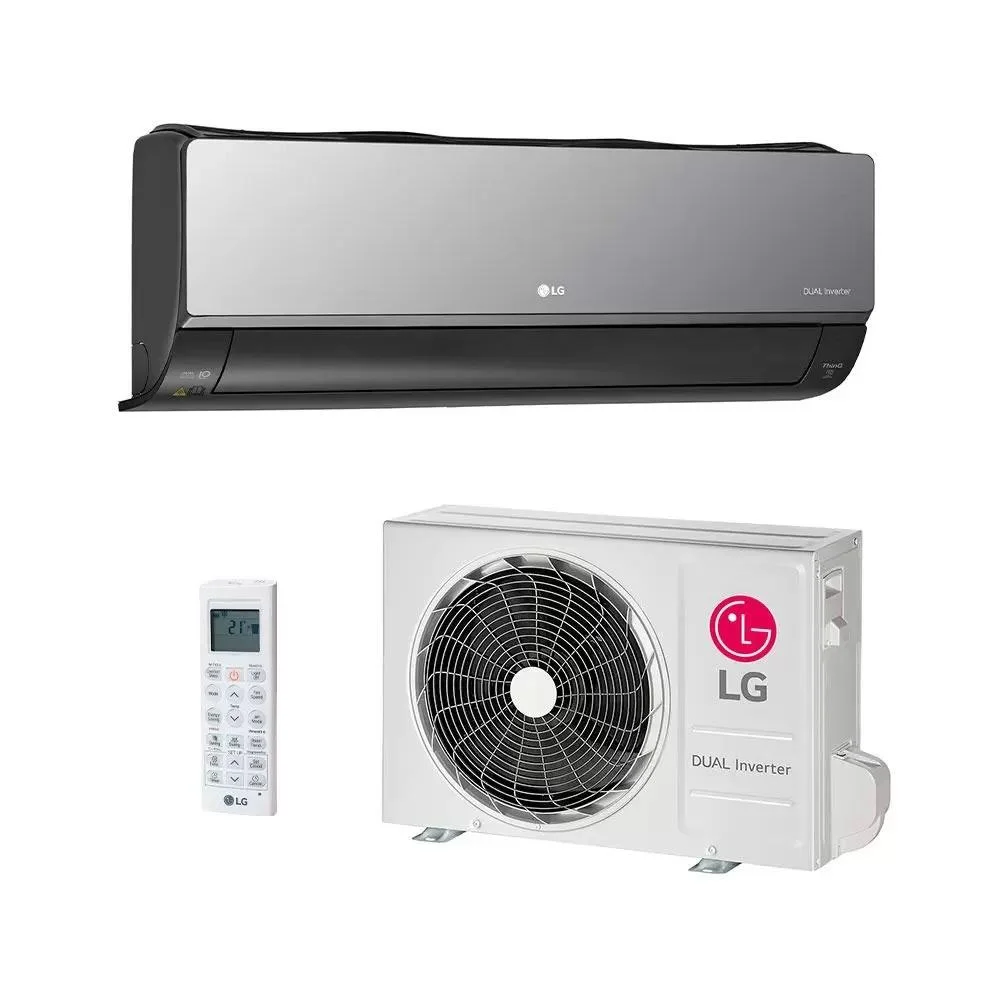 Ar Condicionado Split LG Hi Wall Inverter Voice Artcool UV Nano +AI 24.000 BTU/h Quente/Frio Monofásico Cinza Espelhado S3-W24K2R7A 220V