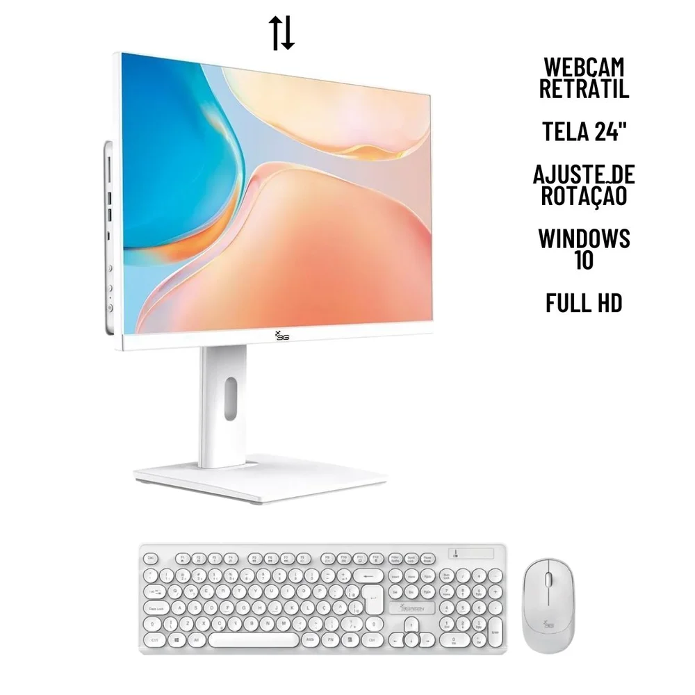 Computador All In One Branco I7 8GB Ram SSD 256gb Tela 24'' Wifi Webcam em Campinas - foto 2