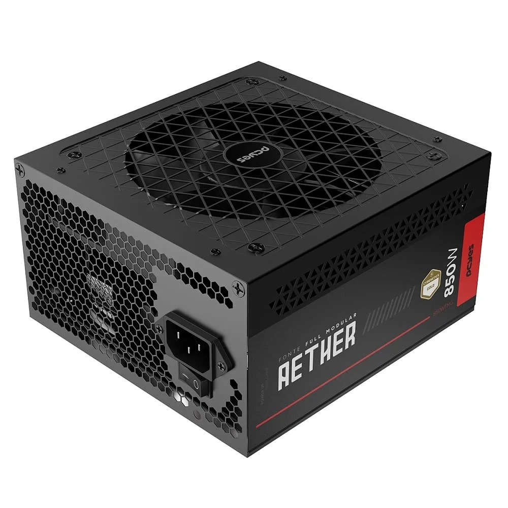 Fonte Gamer PCyes Aether 850w Full Modular Cybernetics Gold Pfc Ativo - 850wfmg Fonte Gamer PCyes Aether 850w Full Modular Cybernetics Gold Pfc Ativo - 850wfmg