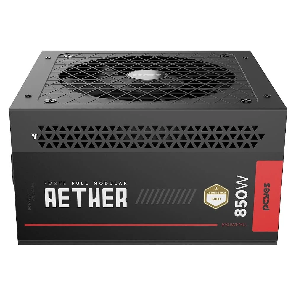 Fonte Gamer PCyes Aether 850w Full Modular Cybernetics Gold Pfc Ativo - 850wfmg Fonte Gamer PCyes Aether 850w Full Modular Cybernetics Gold Pfc Ativo - 850wfmg
