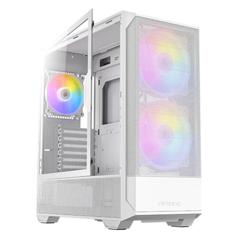 Gabinete Gamer Antec Nx416l Lateral Vidro Temperado Atx/m-atx/itx 2 Fans 120mm ARGB Branco - 0-76